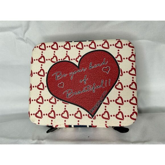 Brighton Multicolor Heart Ribbon Bow Travel Jewelry Box Mini EUC - Picture 3 of 11